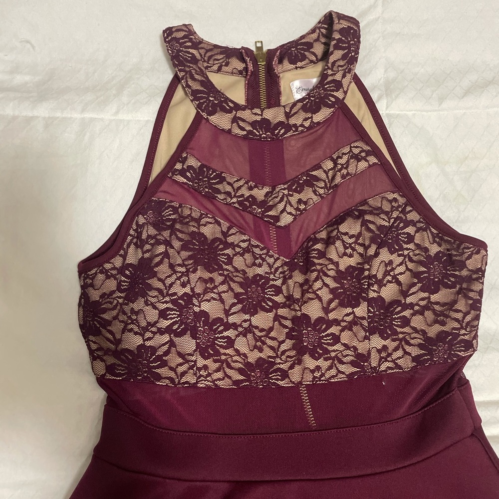 Fuchsia and lace dress